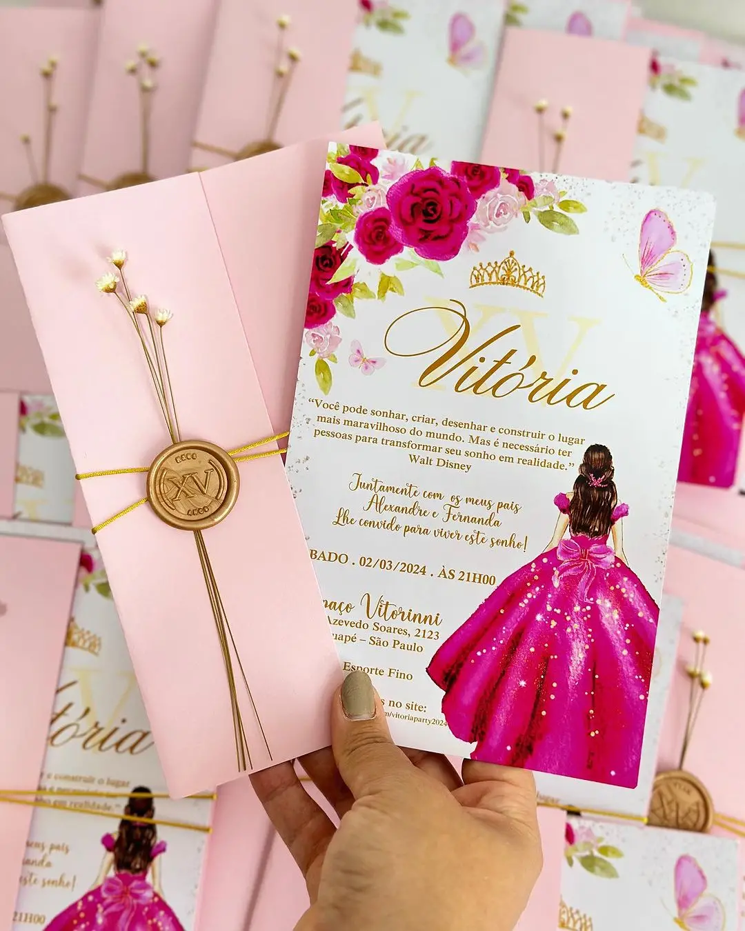 Convite 15 anos - Linha vestido