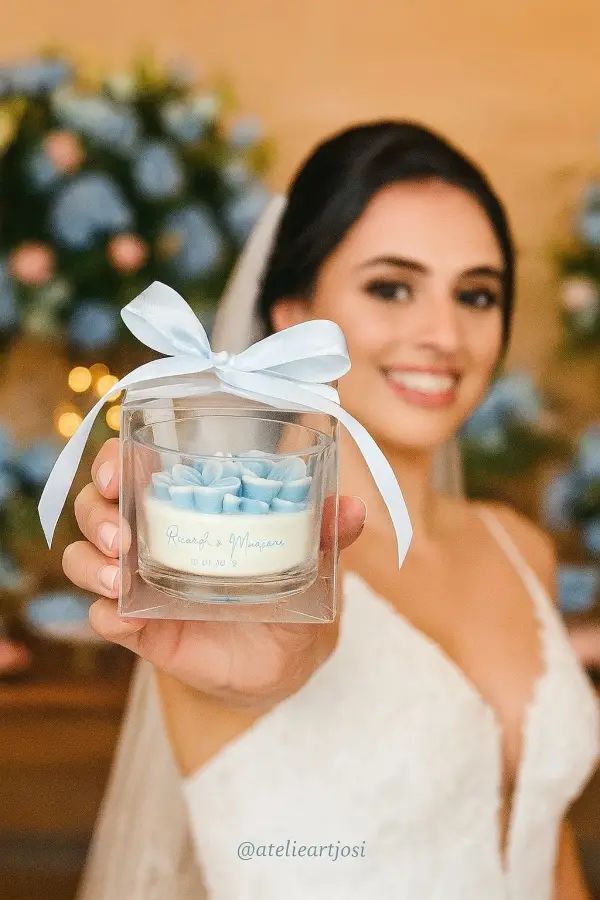 - Lembrancinha Vela de Flor no copo de vidro com caixa de acetato - escolha a cor - Image 2
