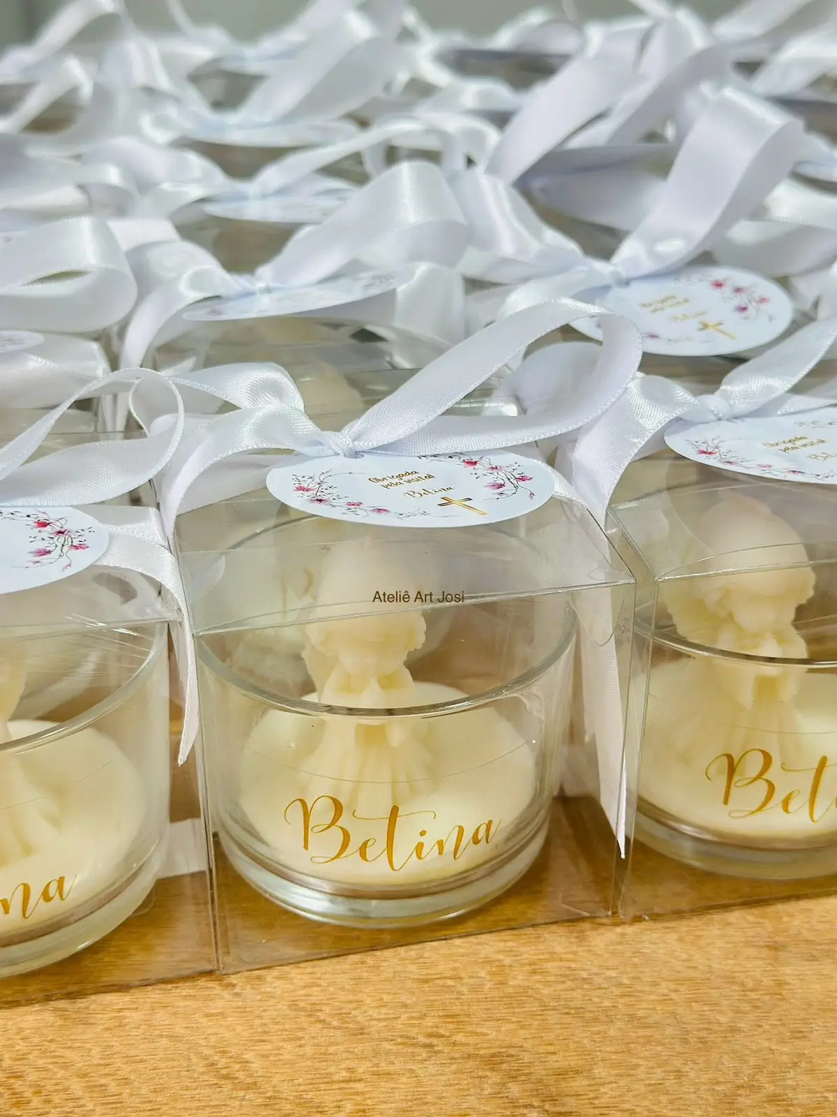 Batizado - lembrancinha com vela de anjinho no copo - essência mamãe bebê