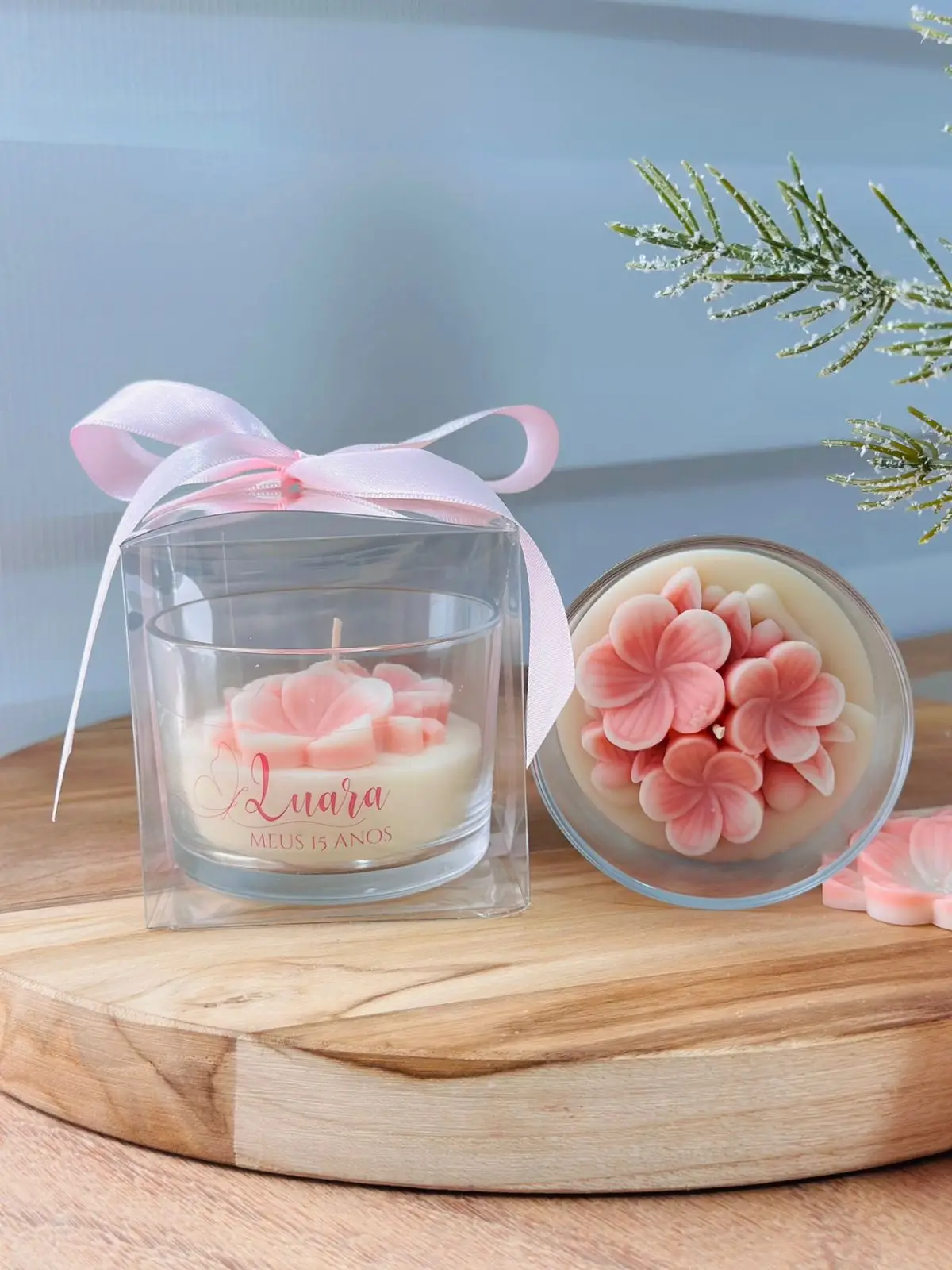 - Lembrancinha Vela de Flor no copo de vidro com caixa de acetato - escolha a cor - Image 5