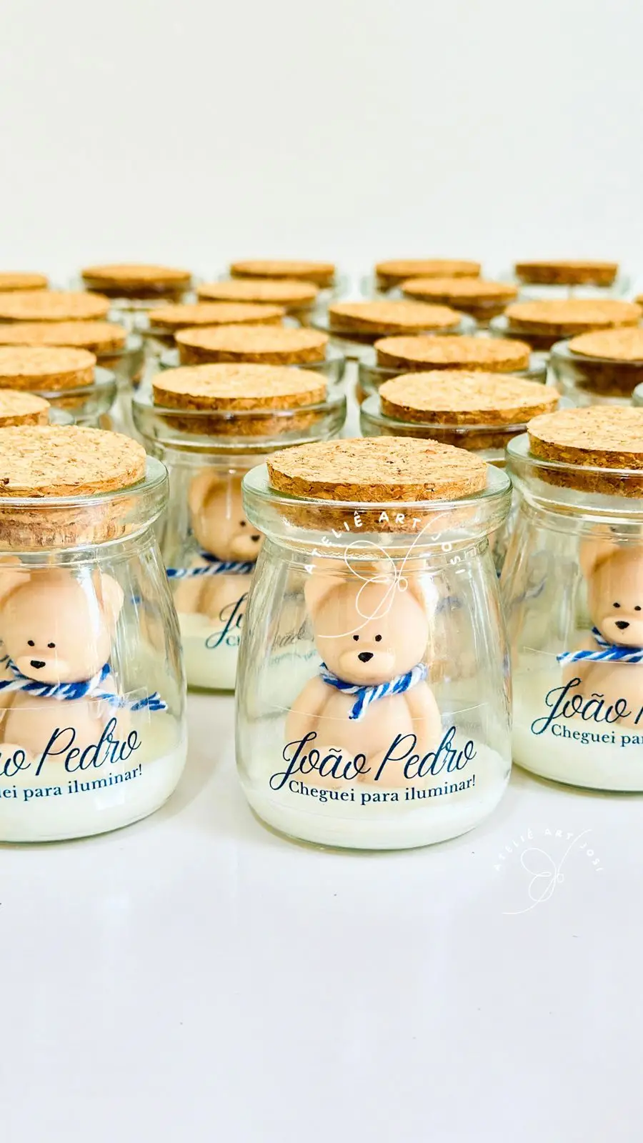 Lembrancinha Ursinho vela no pote - essência mamãe bebê