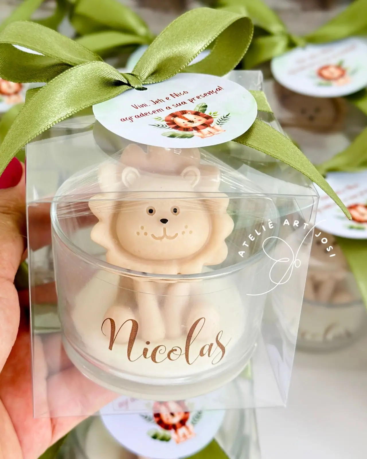 Lembrancinha Leão vela no copo - essência mamãe bebê - Image 2