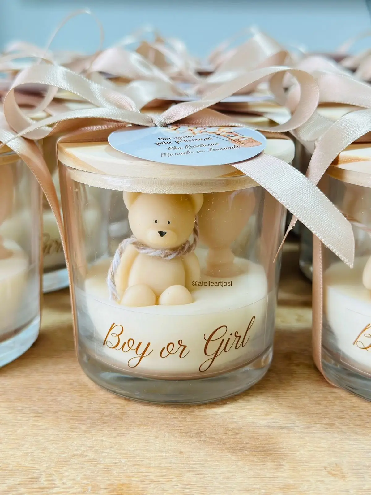 Chá Revelação Lembrancinha com Balão no copo de vidro com tampa - Essência mamãe bebê - Image 2