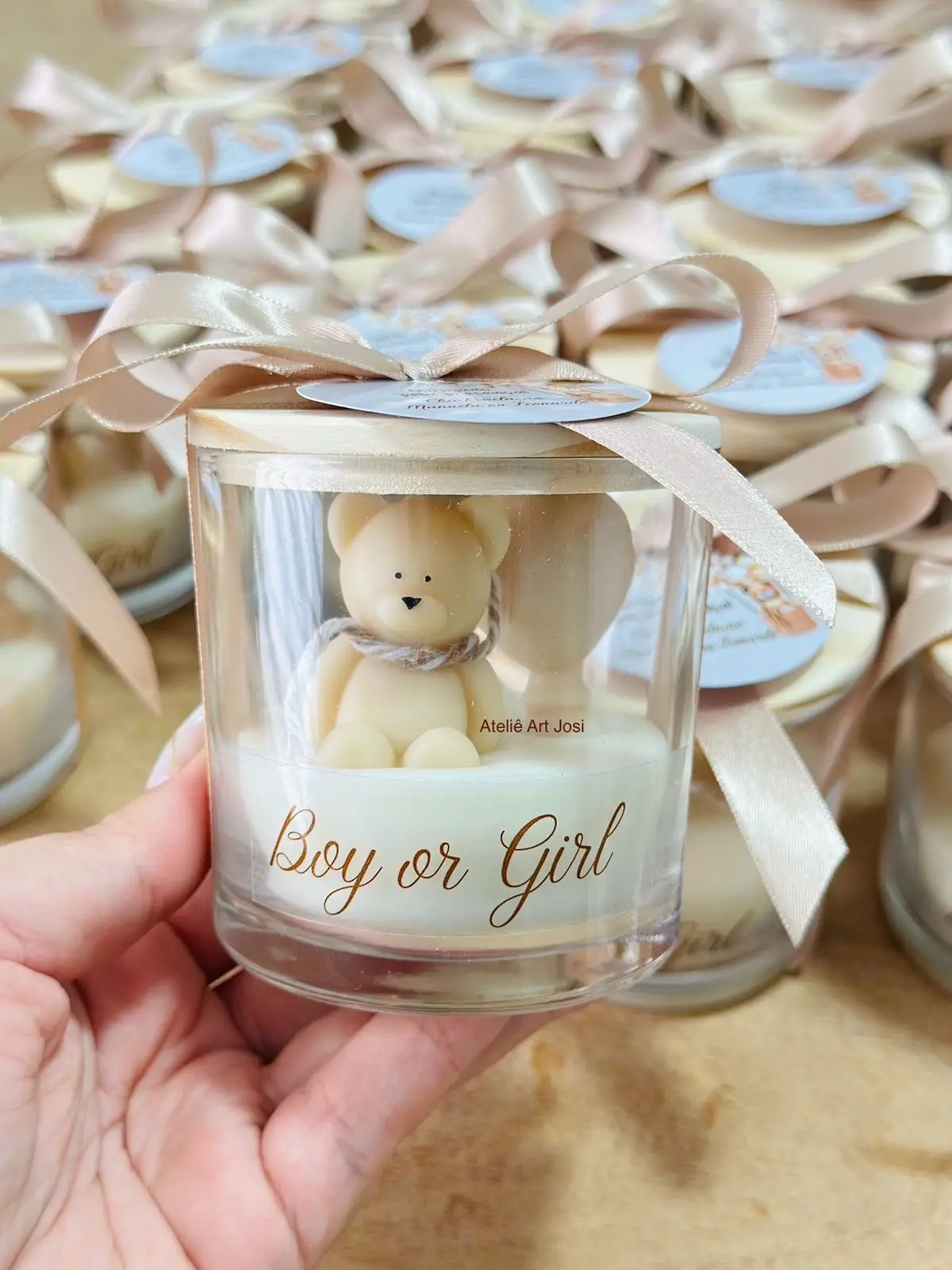 Chá Revelação Lembrancinha com Balão no copo de vidro com tampa - Essência mamãe bebê - Image 3